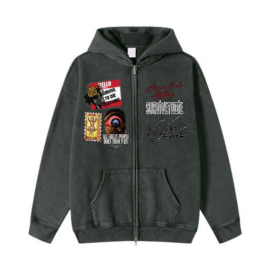 Survive To Die Zip-Up Hoodie