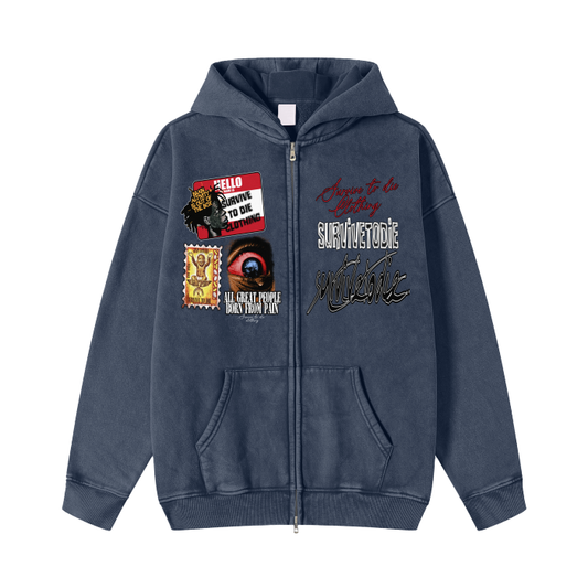 Survive To Die Zip-Up Hoodie