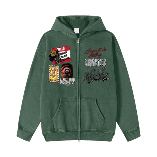 Survive To Die Zip-Up Hoodie